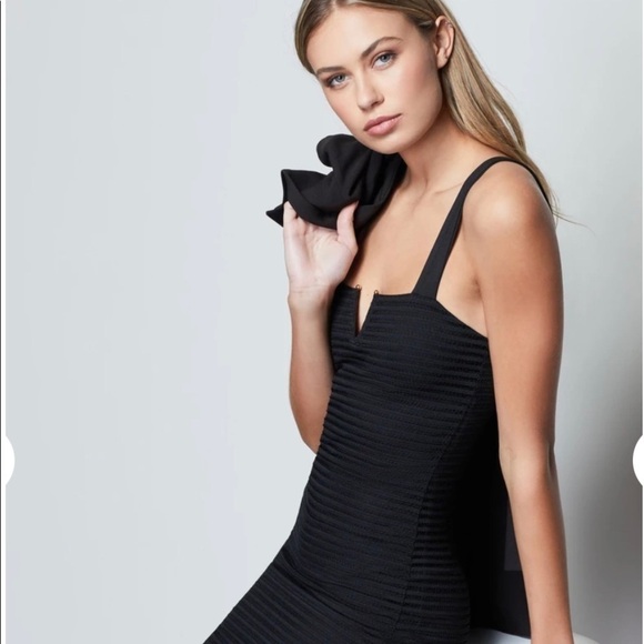 Good American black sheer mesh midi dress NWT - Picture 4 of 8